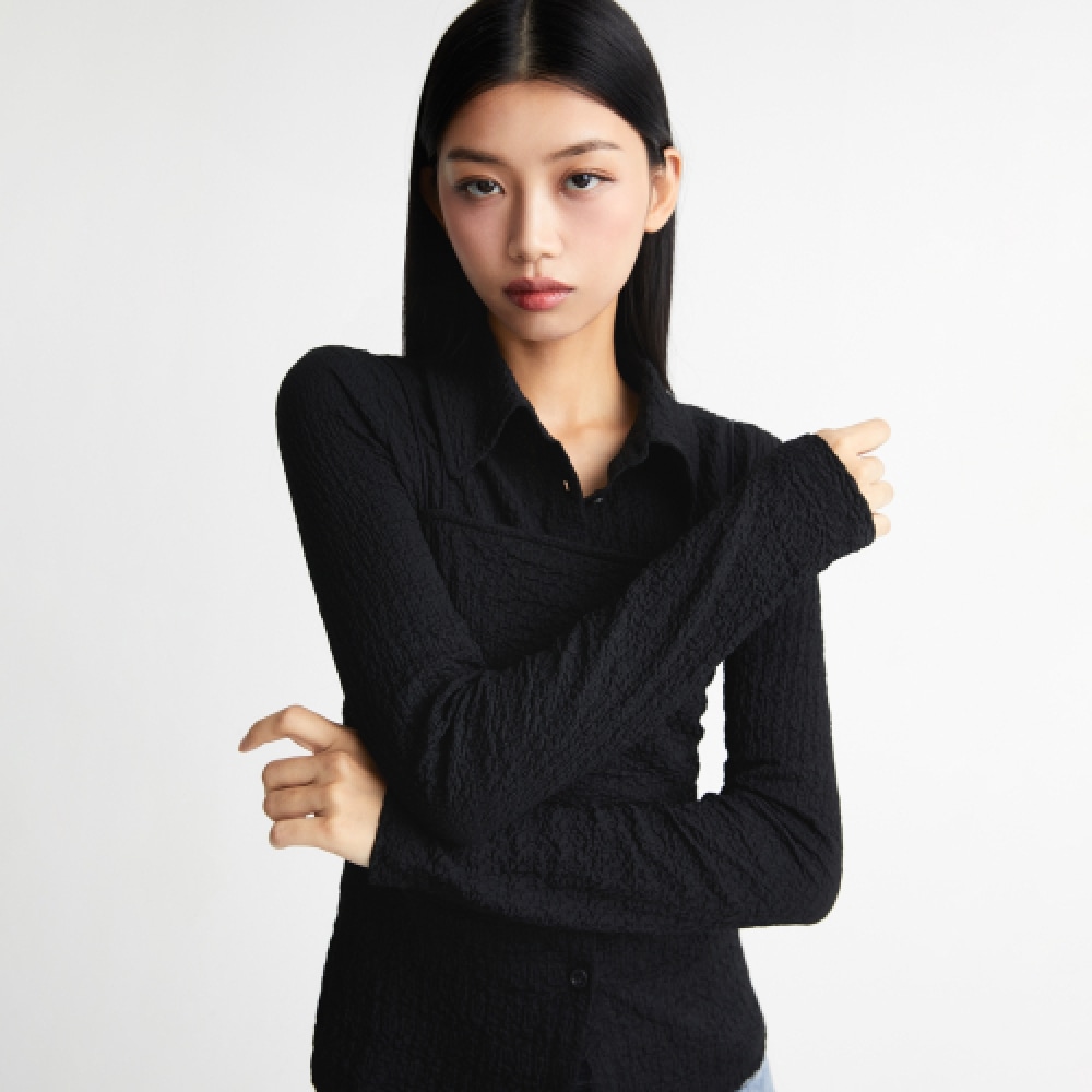 MIXXO リンクルレイヤードティーブラウス_miwble906C