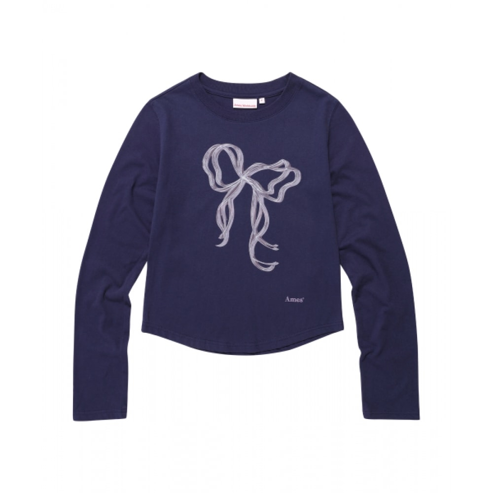 ゲームズ-ワールドワイドリボングラフィック LS Tシャツネイビー (AM2EFFT560A)