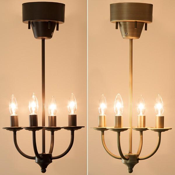 シャンデリア ライト 電気 4灯 シンプル リモコン付き 照明 アンティーク おしゃれ レトロ スチール