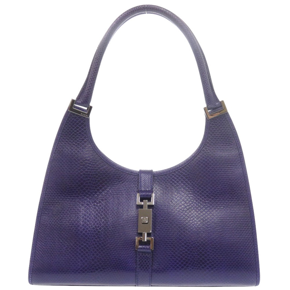 美品 ジャッキー 002 1067 001364 ハンドバッグ パイソン/シーパイソン ブルー 0590【中古】 レディース