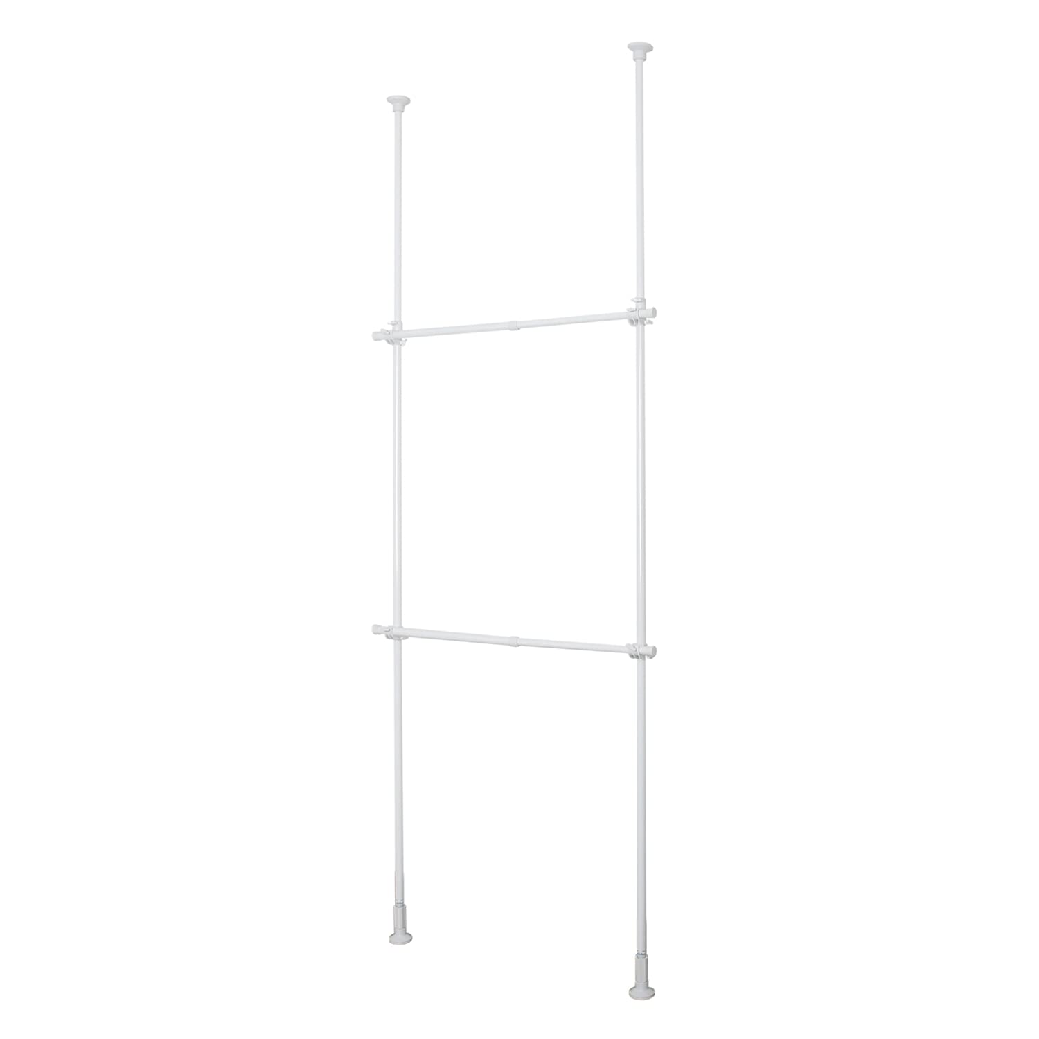 HEIAN SHINDO 突っ張り室内2段ハンガー 伸縮 ホワイト 幅56~95cm TNP-3 平安伸銅工業