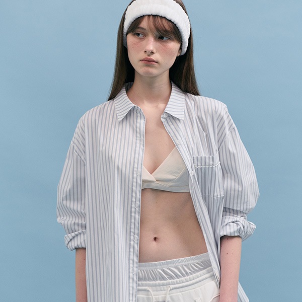 NUBASIC STRIPE SHIRTS WHITE