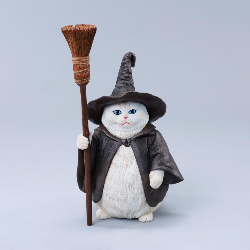JXK 1/6 サイズ 猫 魔法使い猫 可愛い ネコ 動物 リアル フィギュア 樹脂 プラモデル 模型 16cm級 完成品 ネコ好き ハロウィン 置物