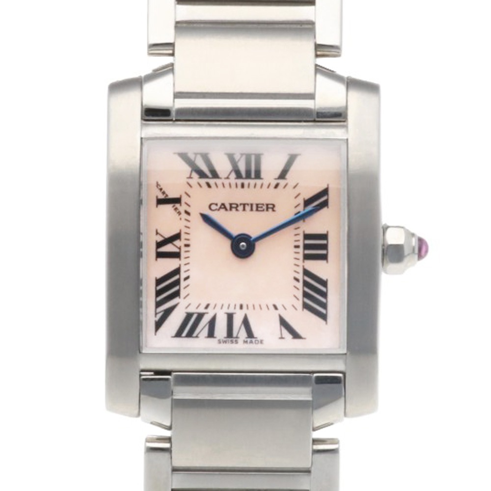 カルティエ タンクフランセーズ SM 腕時計 ステンレススチール 2384 クオーツ 1年保証 CARTIER 中古