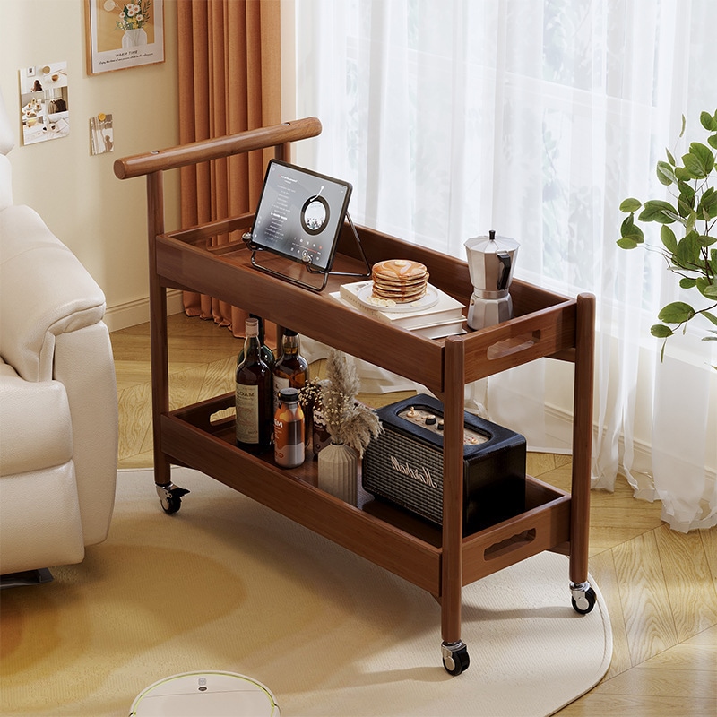 可移动茶几实木沙发边几小推车边柜客厅置物架餐边茶柜卧室床头桌