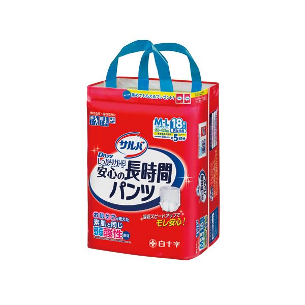 （まとめ） 白十字 サルバDパンツしっかりガード安心の長時間M-L(×2セット) 5,394円
