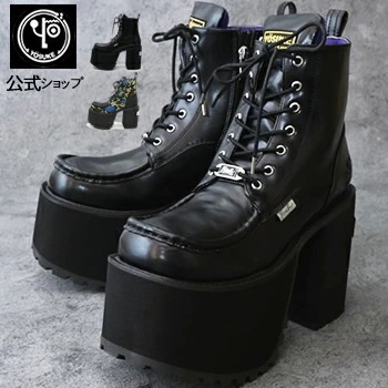 【公式SHOP特典キズ補修液付】 ヨースケ 厚底 ブーツ レディース レースアップ 歩きやすい 12cm 厚底ヒール 9,605円