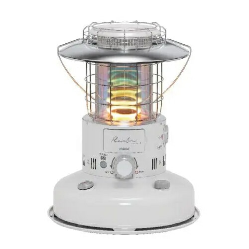 トヨトミ【TOYOTOMI】電池レス石油ストーブ ホワイト ランタン調 手回し点火式 レインボータイプ RL-G2524-W【木造(戸建)7畳まで／コンクリート(集合)9畳まで】
