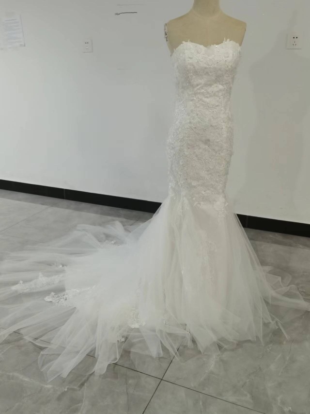 ウエディングドレス ホワイト ソフトチュール オフショル マーメイドライン 結婚式/披露宴/挙式