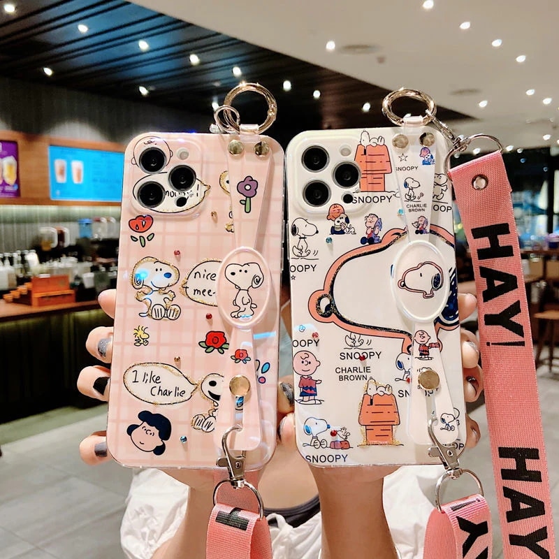 高品质贩卖大顔スヌーピーリストバンド携帯電話ケースリンゴ14/携帯電話ケースnova7mate40滴ゴム12pro女性モデルjui980001