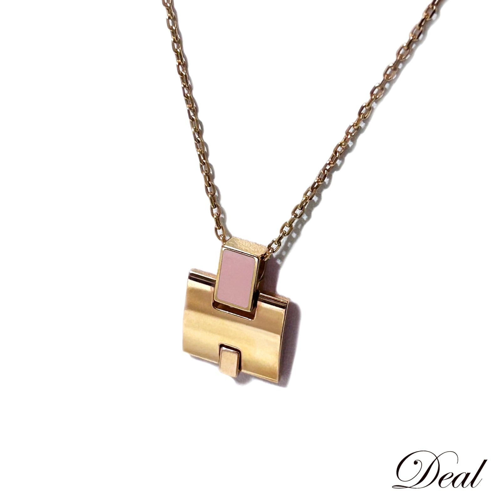 エルメス アイリーン ピンク ST0168 ゴールド レディース ネックレス