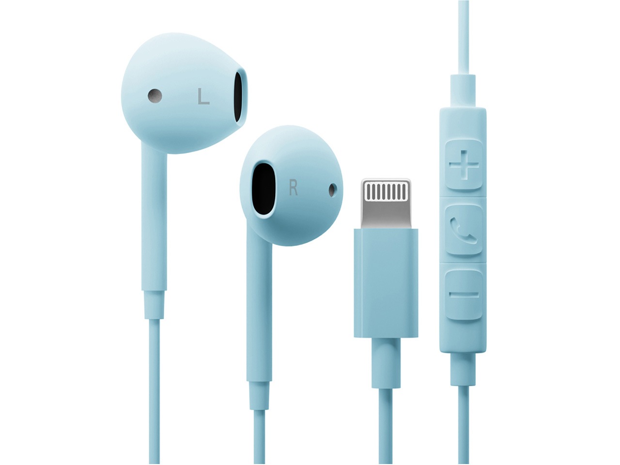 Premium Style PG-SEIE3BL3 [ブルー]有線 Lightning端子に直接接続するイヤホン