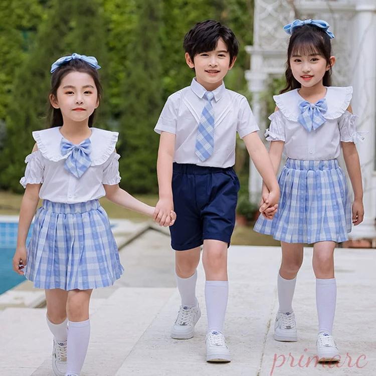 卒業式 スーツ セット スカート シャツ ズボン チェック柄 制服 卒服 男の子 女の子 キッズ 子供 半袖 リボン ネクタイ 白シャツ プリーツスカート チェック ジ