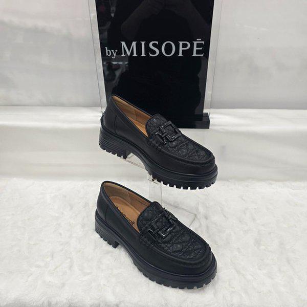 By 女性 キルティング装飾 ローファー 612HT439TG008 BLACK 2 JJ
