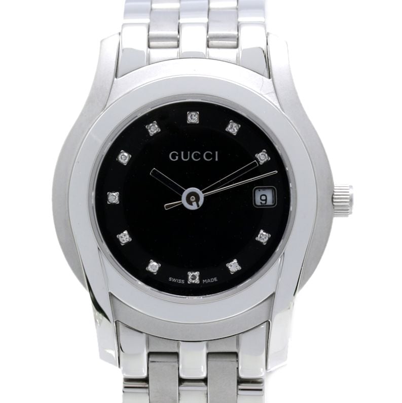 Gクラス 11Pダイヤモンド YA055504 5500L 【電池交換済】【中古】腕時計 レディース ステンレススチール /40444