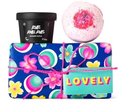 LUSH（ラッシュ）ラ ギフトセット ＆ショップバッグ付き バスボム＆シャワースクラブセット 1個 (x 1)