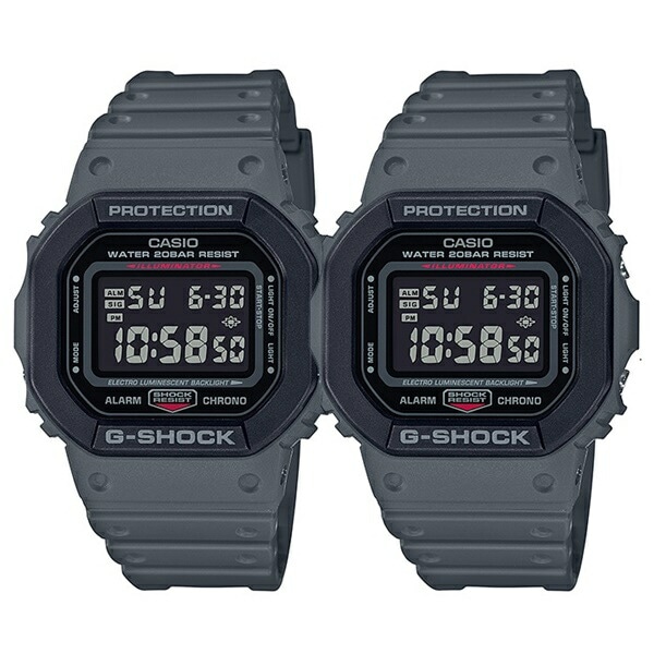 ペア ウォッチ CASIO G-SHOCK Gショック ジーショック カシオ メンズ レディース 腕時計 手表 デジタル スクエアフェイス ストリートファッション グレー ブラック 海外モデル カジュ
