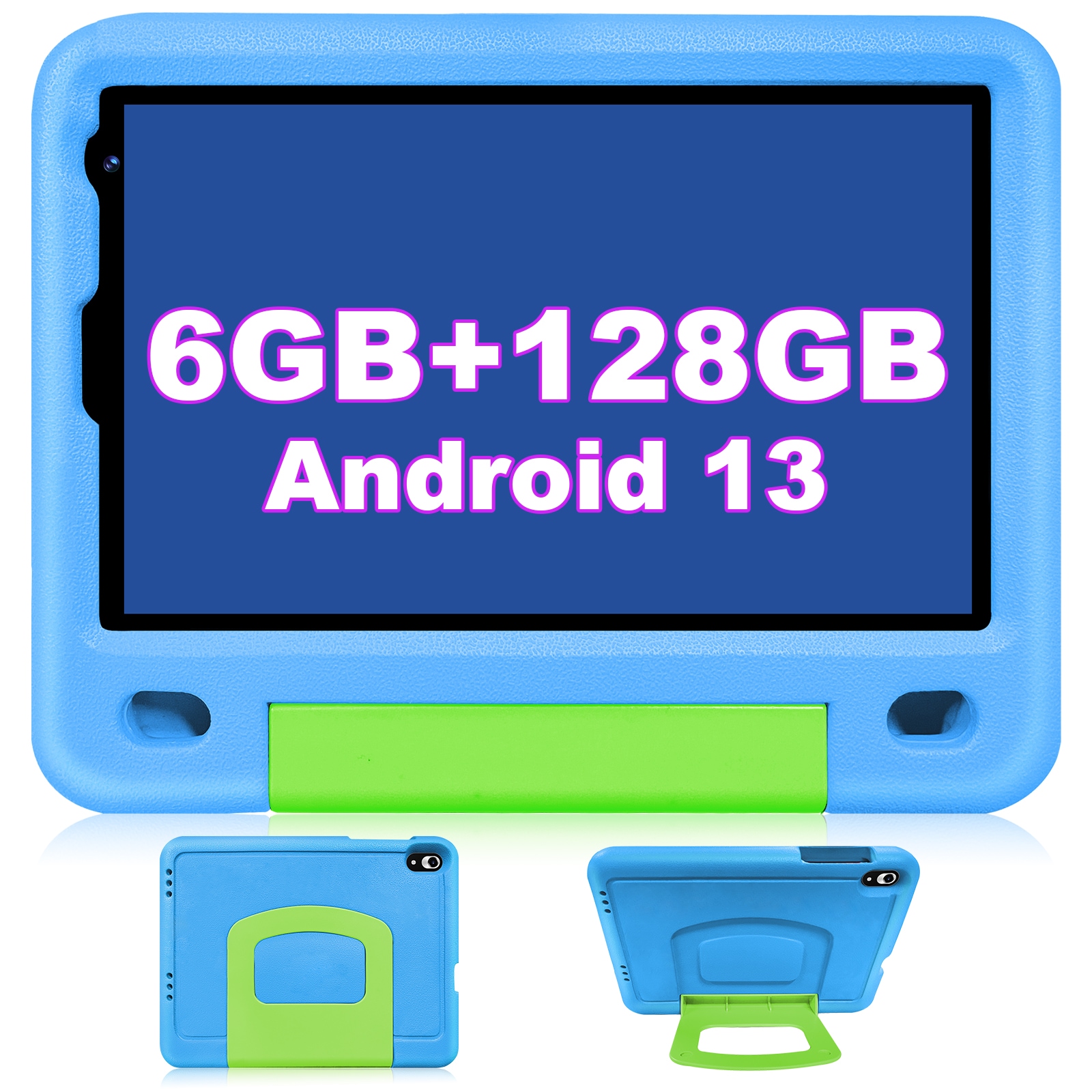 DUODUOGO S16 キッズタブレット 8インチ 子供用 Wi-Fiモデル Android 13 6GB RAM+128GB ROM 1280*800 EVAの超軽量ケース付き