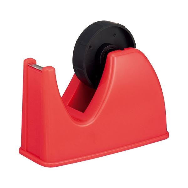 （まとめ） TANOSEE テープカッター台 大巻/小巻両用 赤 1台 [x30セット]