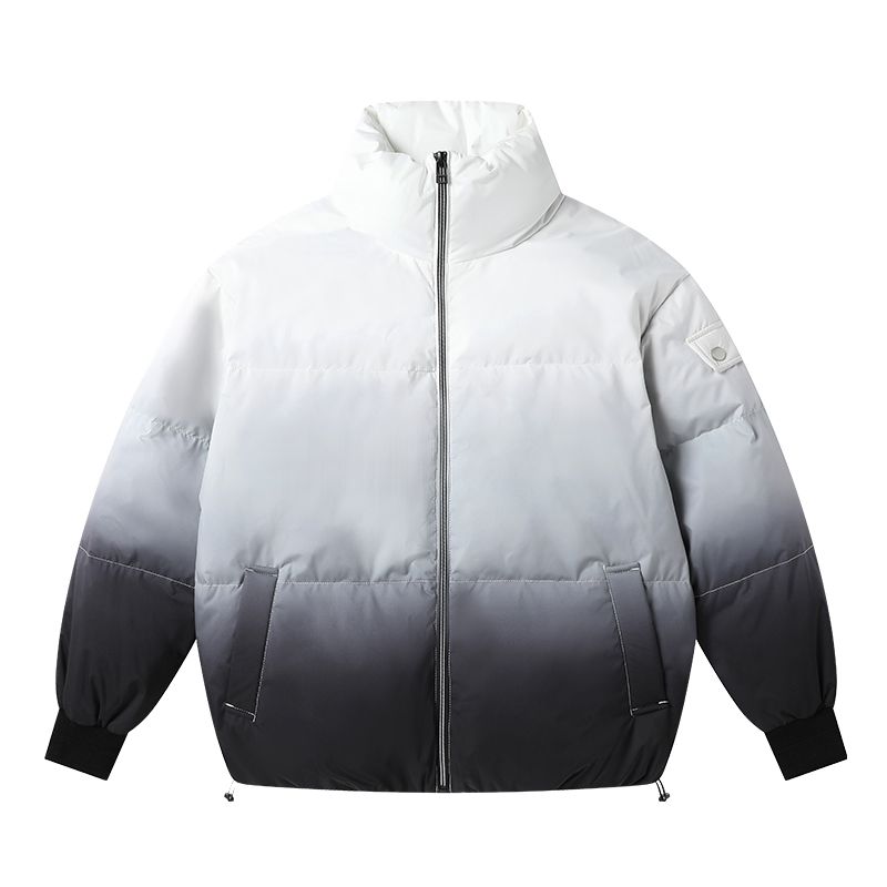 2025INS大人気 新作 新しい メンズ 厚手 ショート丈 冬 中綿コート オシャレ グラデーション ゆったり 学生 ダウンジャケット