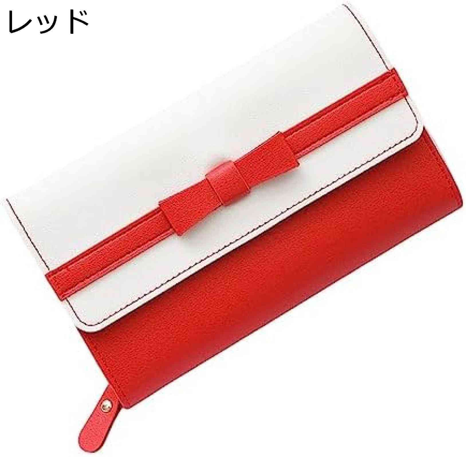 【20%OFFクーポン】長財布 レディース 学生 三つ折り ファスナー ボタン リボン バイカラー 財布 大容量 カード入れ スマホ入れ可 小銭入れ 多機能 ウォレット 可愛い コインケース お手頃 6,811円