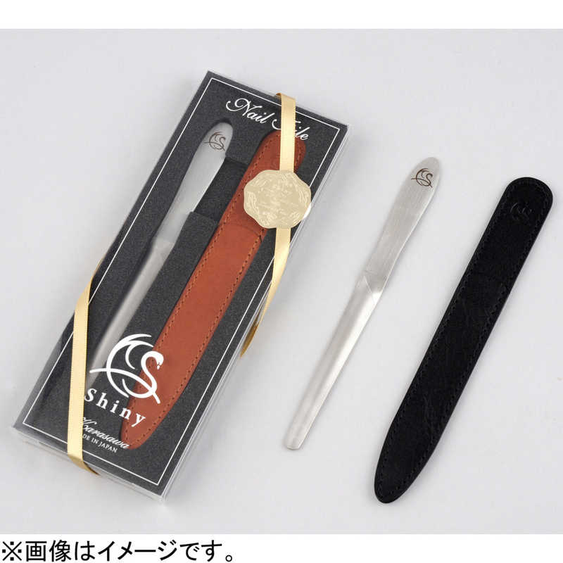 柄沢ヤスリ　Shiny 爪ヤスリ ケースレザー 黒