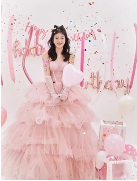 バービー王女ピンク花嫁結婚婚約敬酒服誕生日パーティー演出ウエディングドレス 11,803円