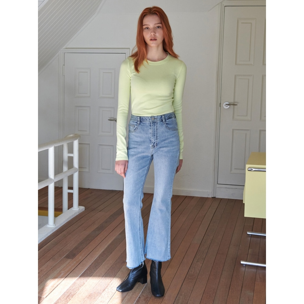 LOSSYROW ロッシー サンドウォッシュ ブーツカットデニムパンツ