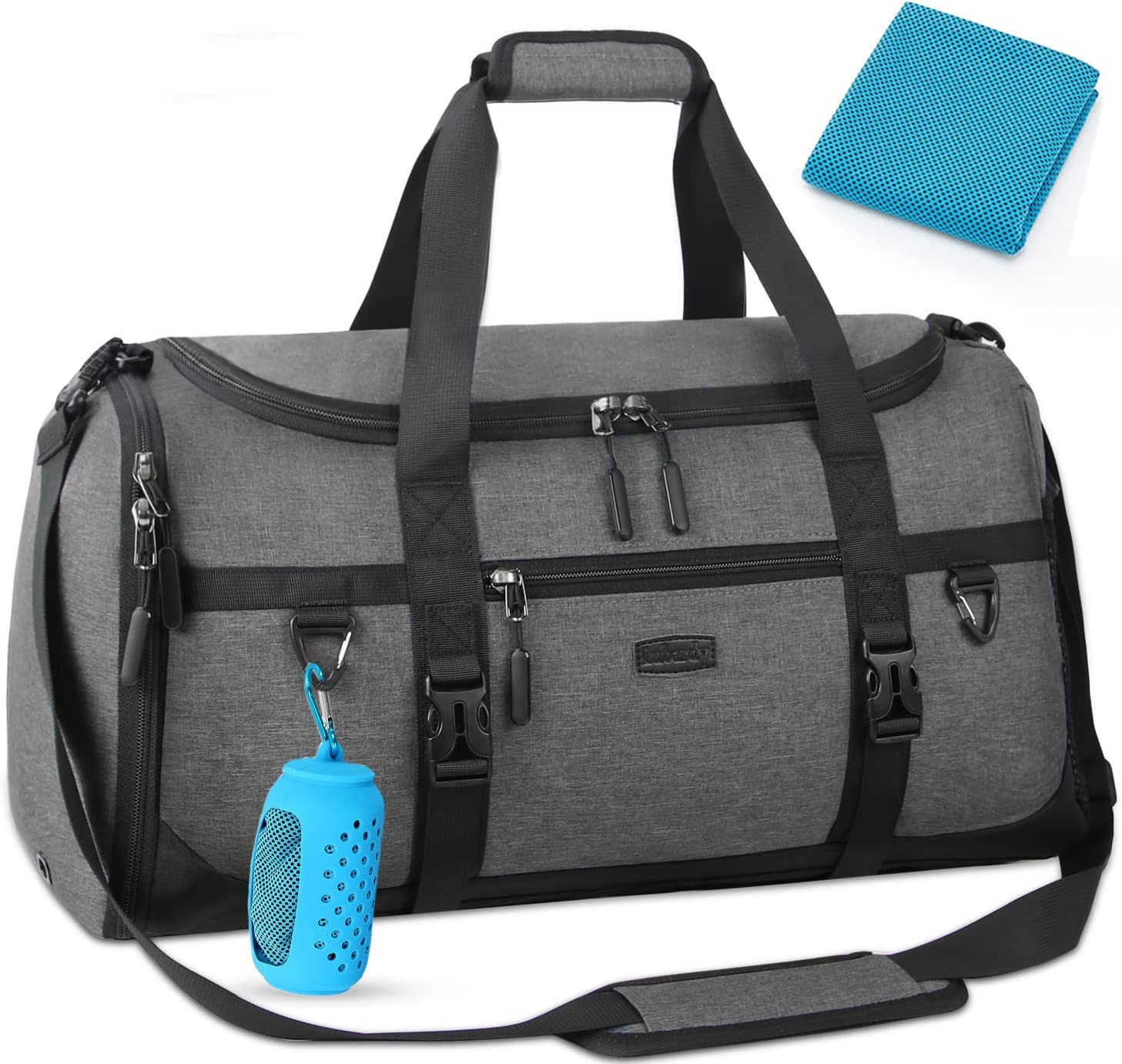 ボストンバッグ 大容量 メンズ ダッフルバッグ ジムバッグ スポーツバッグ 防水 YKKファスナー 旅行バッグ シューズ収納 速乾タオル付き 40L グレー 4,884円