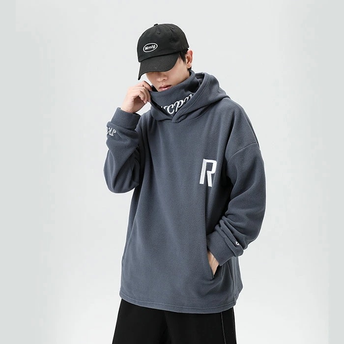 プルオーバー パーカー メンズ 裏起毛 長袖 ボア プリント オーバーサイズ 厚手 暖かい スウェットパーカー ビッグシルエット ストリート 大きいサイズ あんたか 韓国 ファッション 春 秋 冬 普