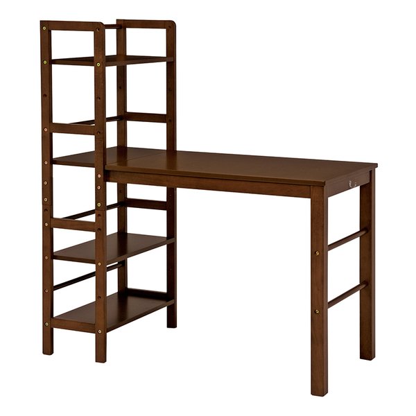 棚付デスク ダークブラウン・105cm×50cm 棚可動式 VD-7375DBR