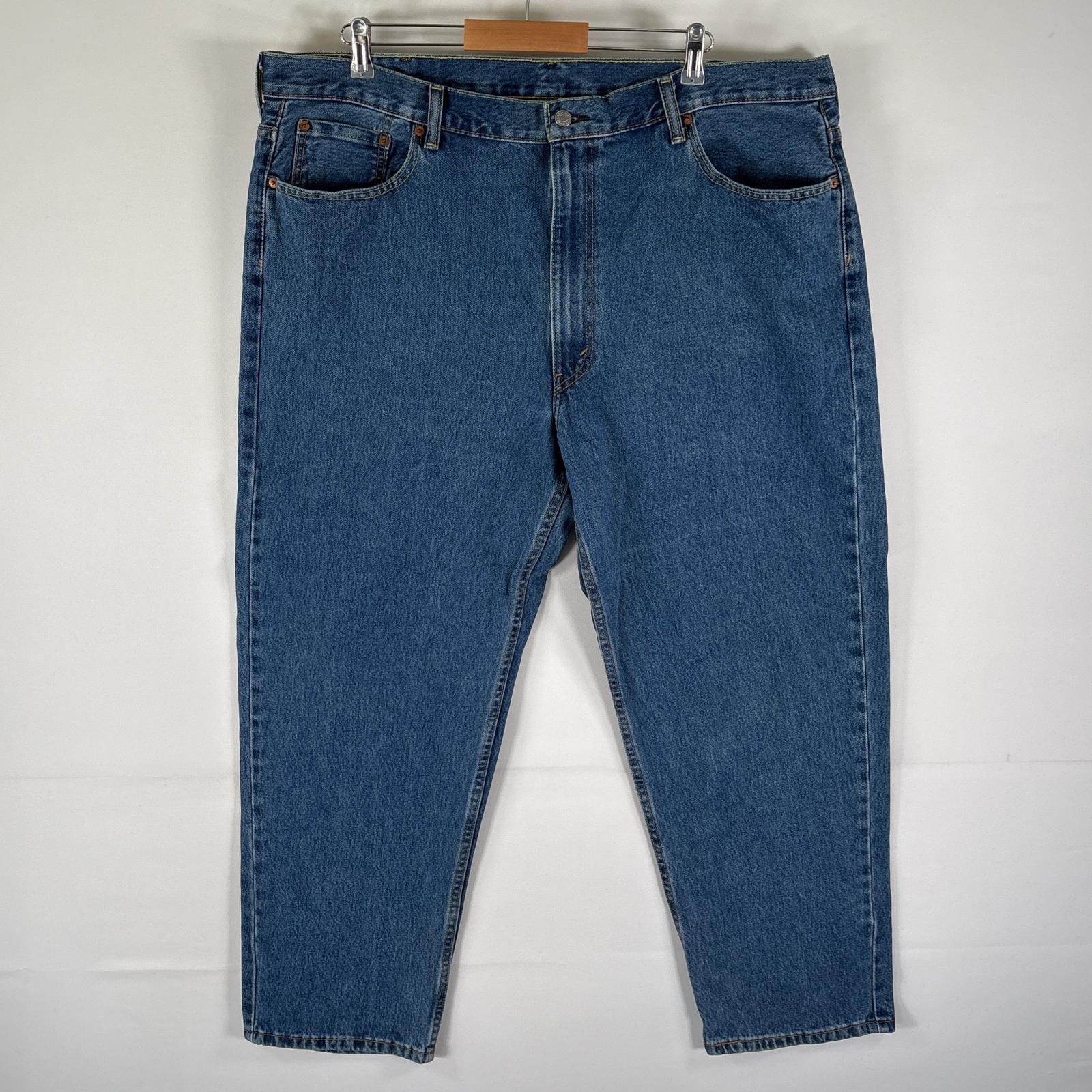 古着 デニムパンツ 550 テーパード 5ポケット ジーンズ ジーパン 色落ち ボタンフライ w44 L30 ブルー メンズ 5,225円