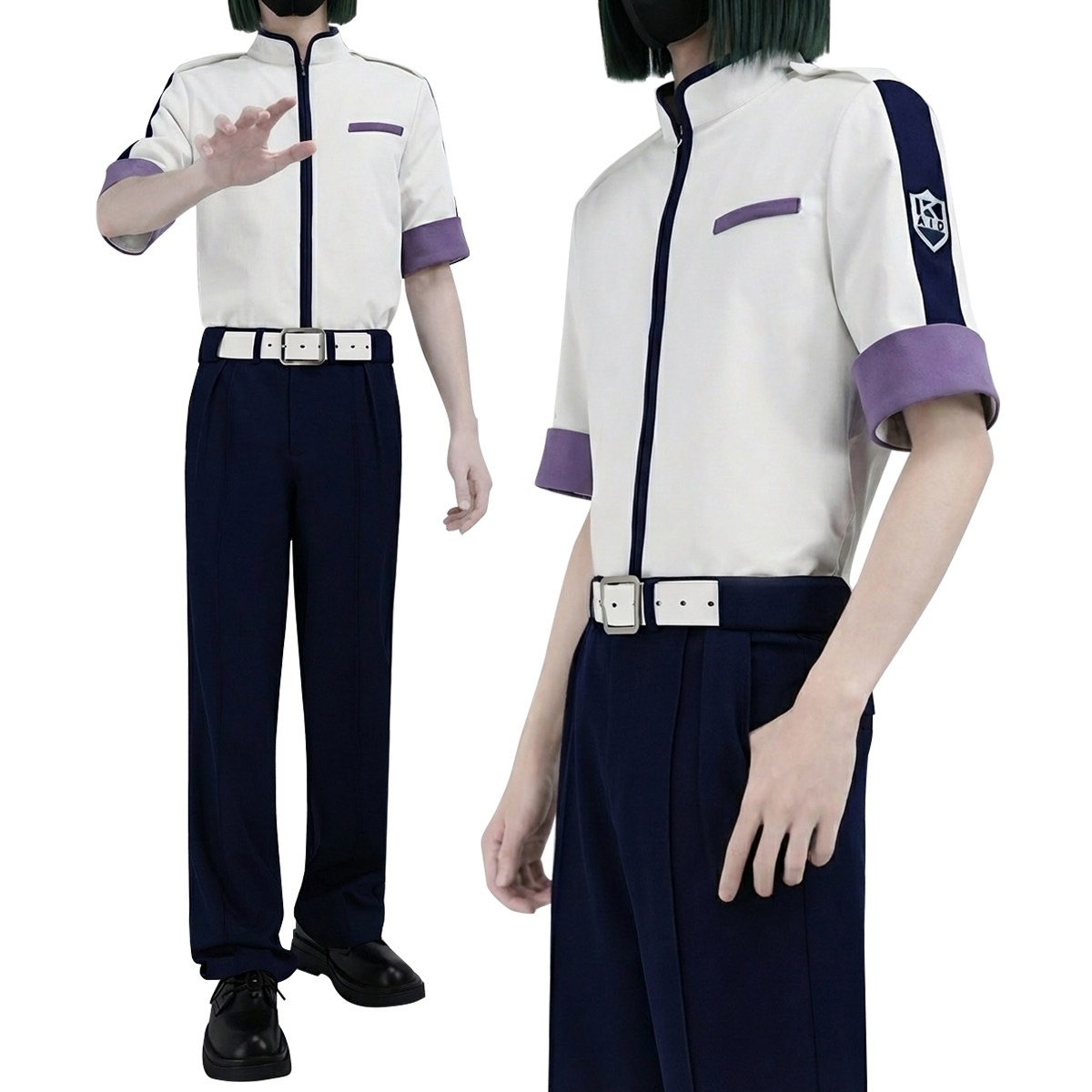 [2026 新作]HOLOUNCOSER ヒカルの碁 塔矢アキラ コスプレ 海王中学校 半袖 制服 夏服 常服生地 C服 フルセット 仮装 ハロウィン アニメ