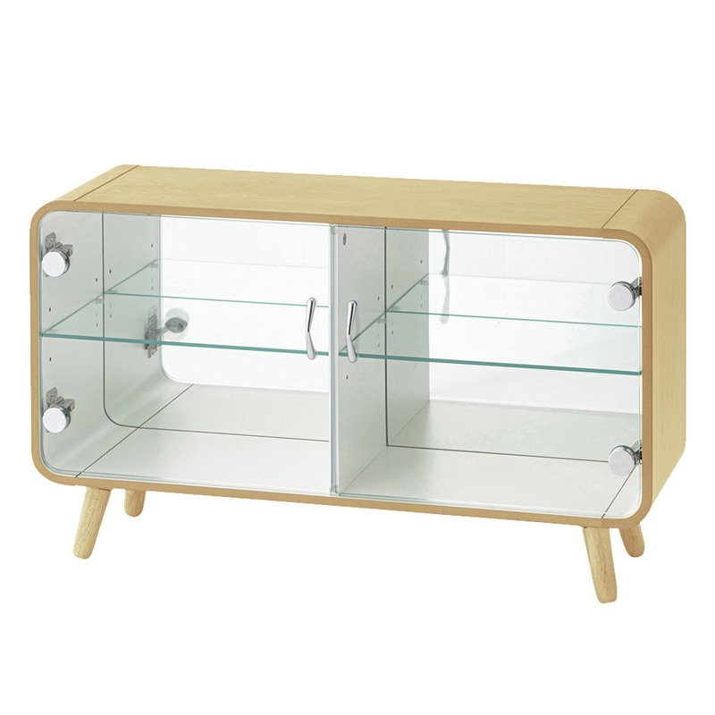 コレクションシェルフ ロータイプ PT-613NA 【 インテリア雑貨 コレクションボード リビング家具 キャビネット ガラスケース ディスプレイケース 収納家具 魅せる収納 コレクションケース 見せ