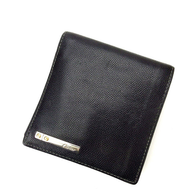 二つ折り財布 ブラック 中古
