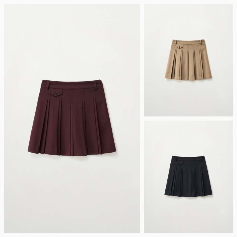 【SATUR】26SS (W) PLEATED MINI SKIRT : 3COLORS