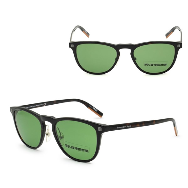 サングラス EZ0182/S 52N 54 Ermenegildo Zegna Leggerissimo サングラス ノーズパッド UVカット ダークハバナ グリーン