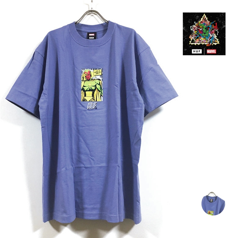 HUF ハフ AVENGERS アベンジャーズ コラボ SAD ANDROID 半袖 Tシャツ メンズ 送料無料