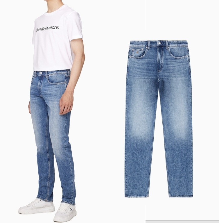 Straight Fit Mid-Blue Italian Jeans(J325954)
