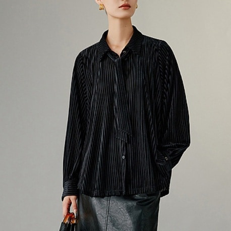 トップス シャツ 長袖 襟付き 前開き ボタン ミディアム丈 かわいい 大人可愛い きれいめ シンプル 上品 おしゃれ かっこいい カジュアル こなれ感 個性的 主役級 きちんと 存在感 抜け感 秋