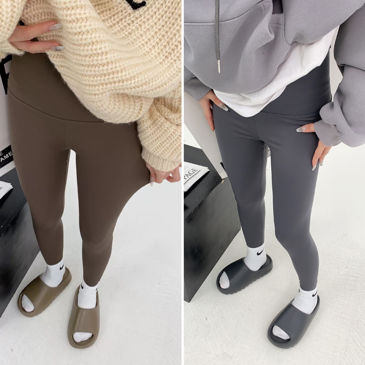 スタイルアップ シンプルレギンス 3色 レディース スポーツウェア タイト スリム カジュアル スポーティー 無地 春 秋 冬 ロングシーズン ジム 重ね着 普段使い S M L XL 2XL