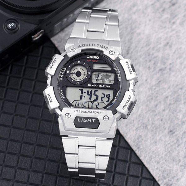 AE-1400WHD-1A 軍用 軍人 電子 防水 スポーツ 男性 メタル 時計 d