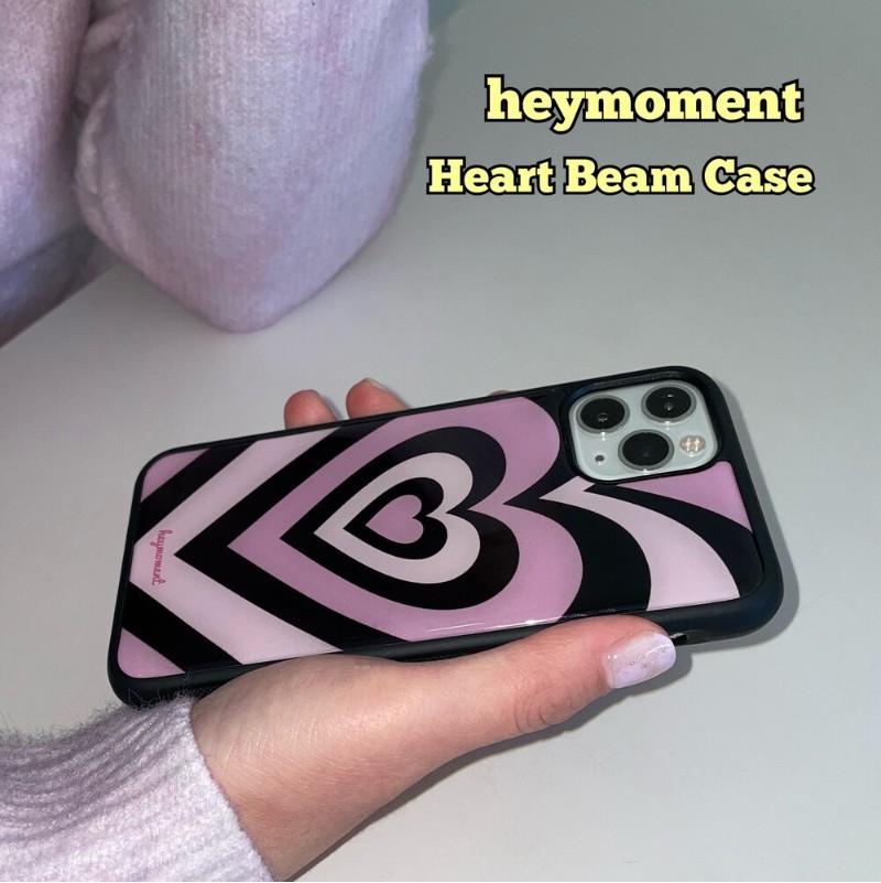 【Hey Moment】heart beam case (pink) iPhone Case