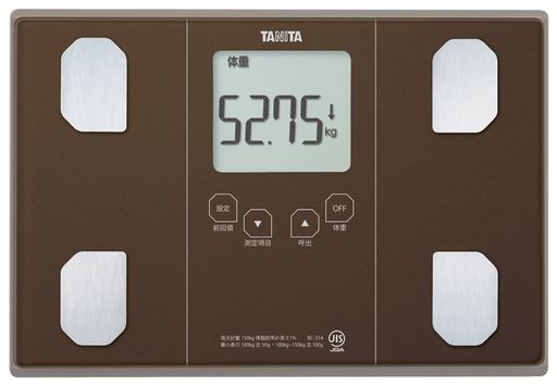 タニタ 体重計 体組成計 50G ブラウン BC-314 BR 自動認識機能付き/立掛け収納OK
