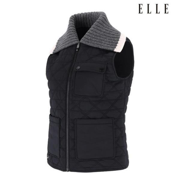 ゴルフ セーブゾーン01 女性 ニット襟 ダイヤモンド キルティング パディング ベスト 6J81451 199 (S44881690)