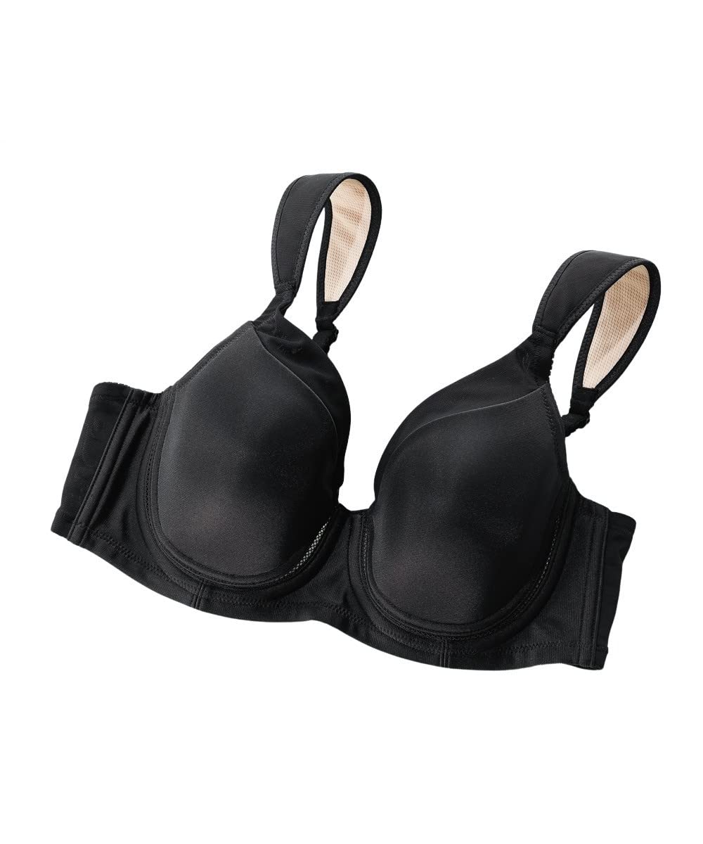 [ニッセン] ブラジャー スマイルランド理想のブラジャー（空気が通るモールドカップ＋ホック付） 黒 D85