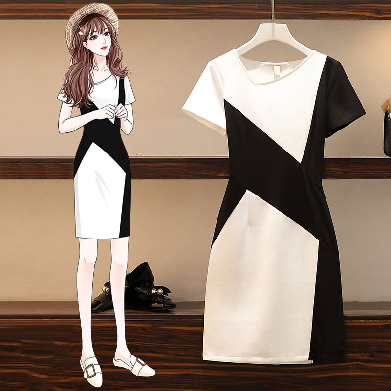 バイカラーワンピース ワンピース フレアワンピース ワンピドレス ミニ ミニ丈 袖あり 半袖 Vネック フレア ウエストマーク 切り替えデザイン かわいい 大人可愛い きれいめ シンプル カジュアル