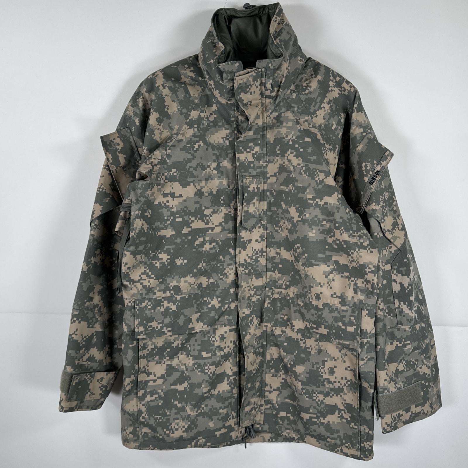 古着 ミリタリージャケット ECWCS GORE-TEX デジカモ ゴアテックスパーカー デジタル 米軍 実物 ナイロン xsmall short グレー メンズ