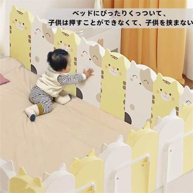 ベッドガード 高さ56cm 幅50cm/60cm 高さ調整可能 無添加素材 ベッドバンパー クッション 落下防止 布団ズレ防止 洗える 赤ちゃん用 昇降タイプ 収納便利 取り付