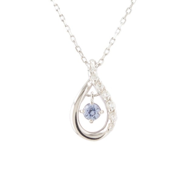 リボン済＆紙袋 ネックレス 正規品 レディース しずくモチーフ ネックレス ペンダント 12月 誕生石 ジュエリー アクセサリー タンザナイト ギフト プレゼント シルバー 祝い